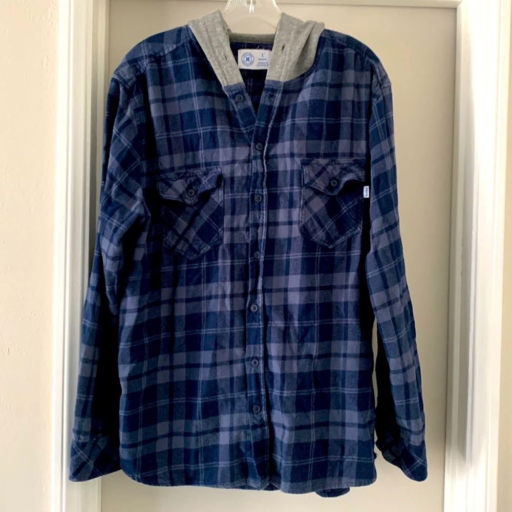 Mens size large Hurley flannel hoodie